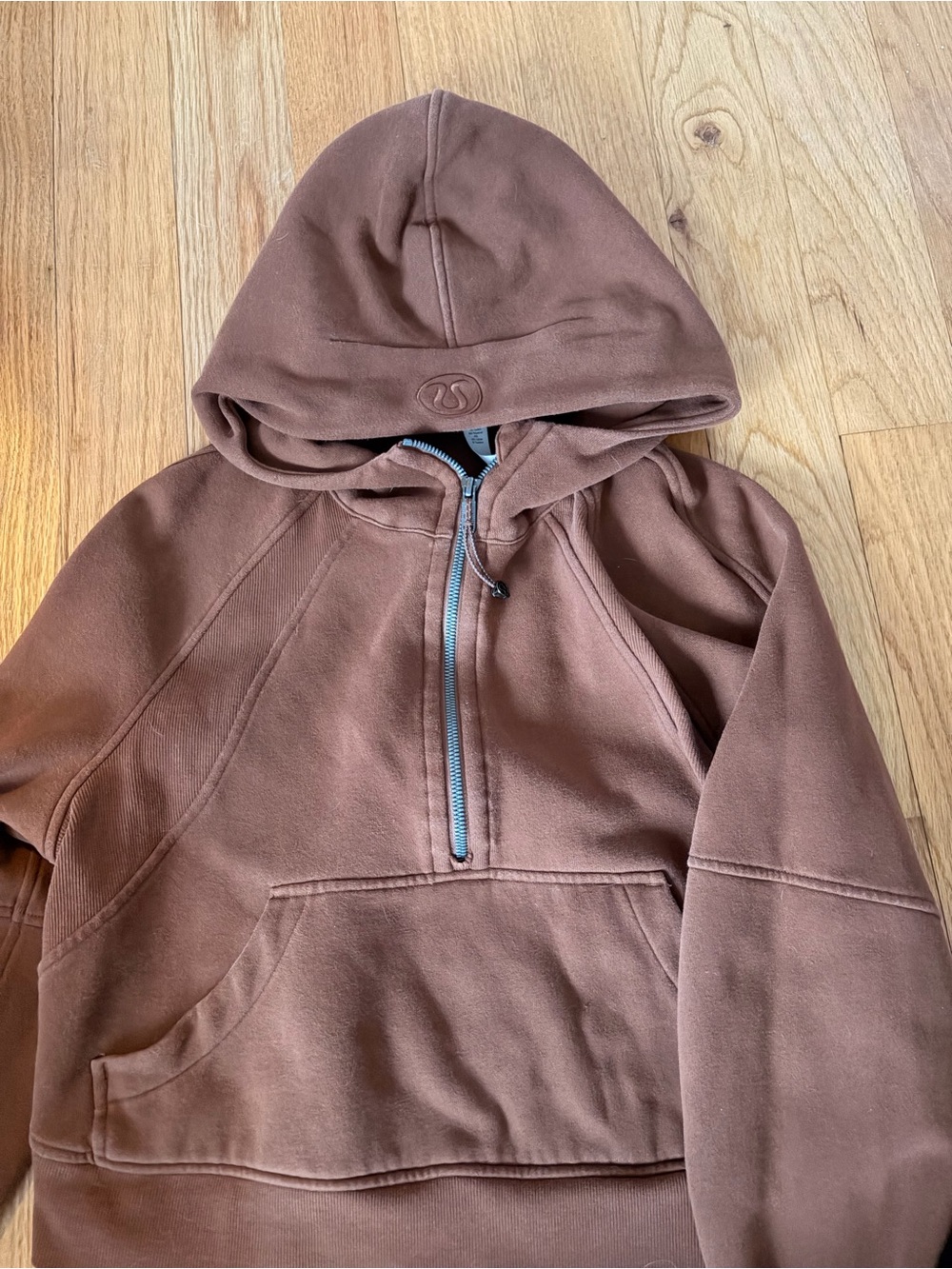 lululemon athletica Men's Brown Half-Zip Hooded Pullover